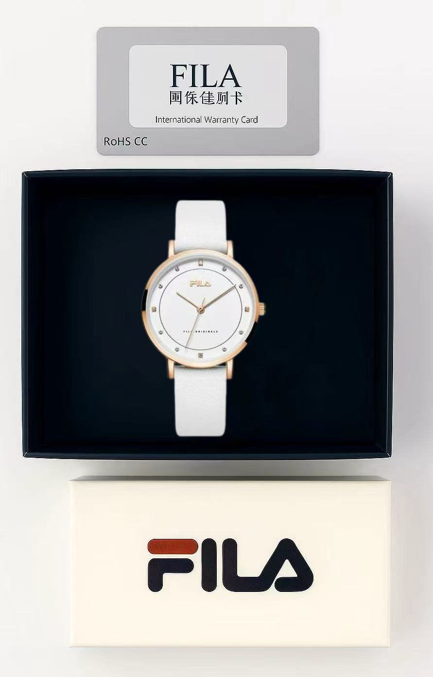 Chic Women's Quartz Watch with Minimalist White Dial and Rose Gold Case
