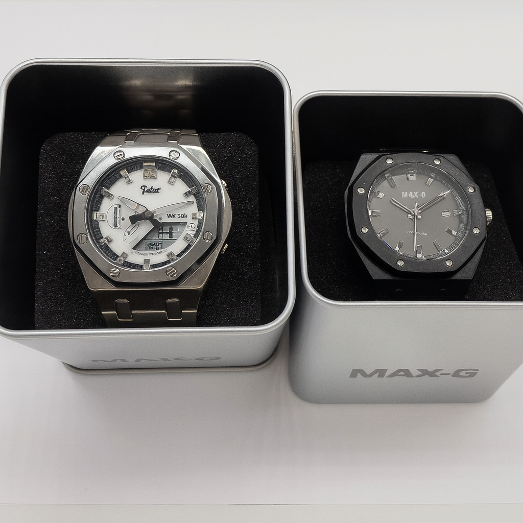 Men’s Dual Display Waterproof Watch with Alarm & LED Backlight