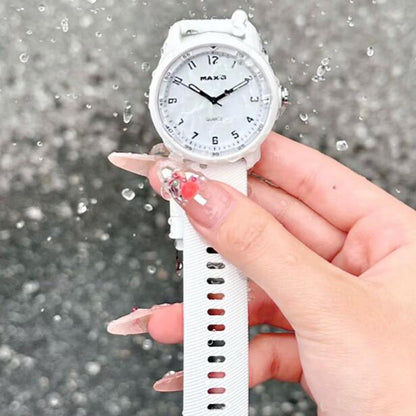 MAX-G Simple Modern Unisex Student Quartz Watch –white