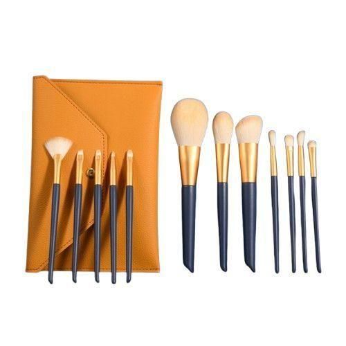 12 Pcs Makeup Brush Set with Leather Pouch, Soft Synthetic Bristles, Professional Cosmetic Kit