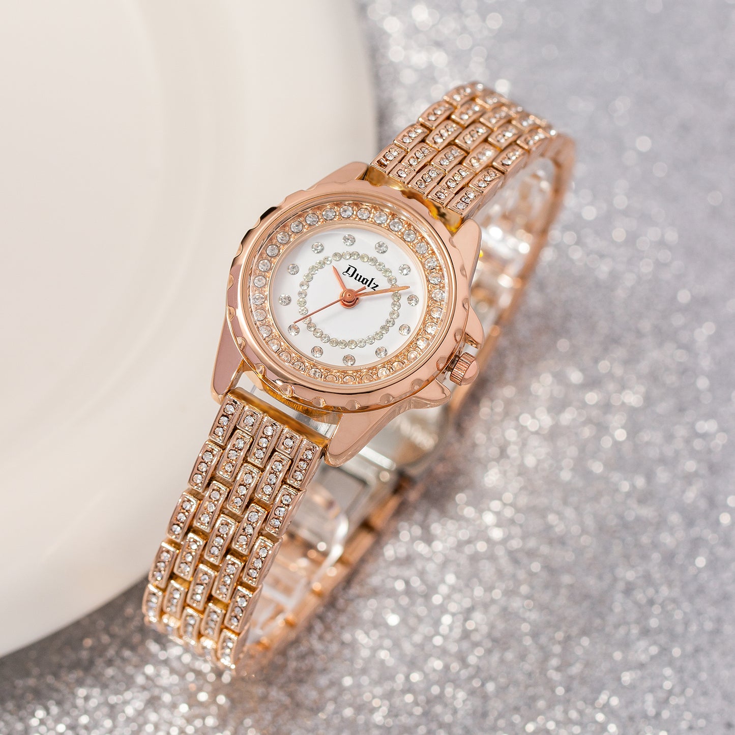 Luxury Women's Quartz Watch with Gold Accents