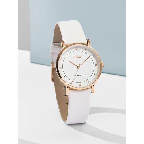 Chic Women's Quartz Watch with Minimalist White Dial and Rose Gold Case