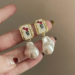 white stone earrings