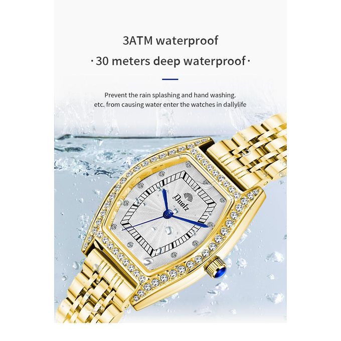 Elegant Gold-Plated Women's Watch with Crystal Bezel
