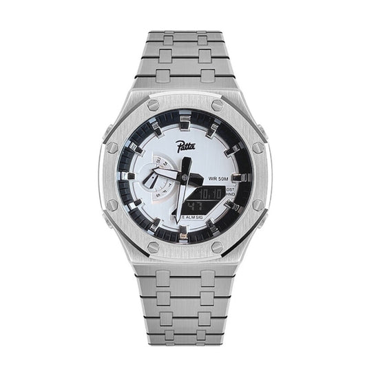 Octagonal 3D-Style Multi-Function Men's Watch with Dual Movement
