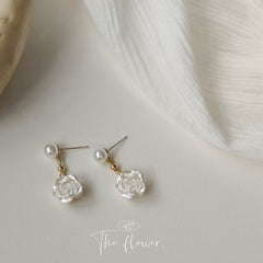 White Flower Earrings