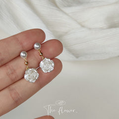 White Flower Earrings