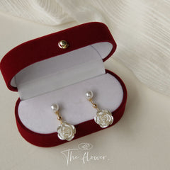 White Flower Earrings