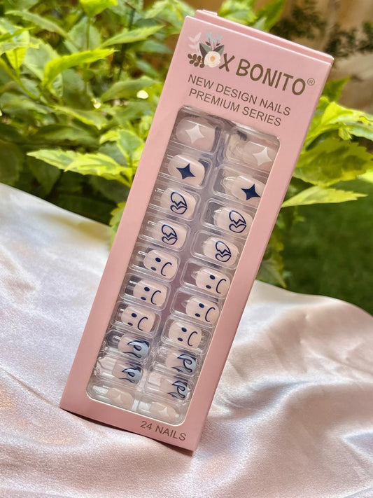 sad face press on nails