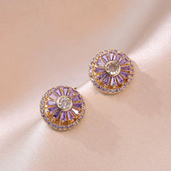 purple flower earrings