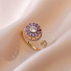 purple flower ring