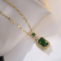 Green emeralds set