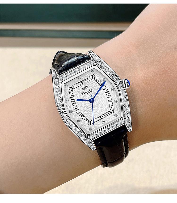 Elegant Women’s Diamond Quartz Watch – Luxury Zircon Dial, Slim Design, Leather Strap, Fashion Casual Wristwatch