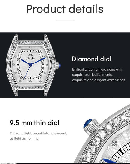 Elegant Women’s Diamond Quartz Watch – Luxury Zircon Dial, Slim Design, Leather Strap, Fashion Casual Wristwatch