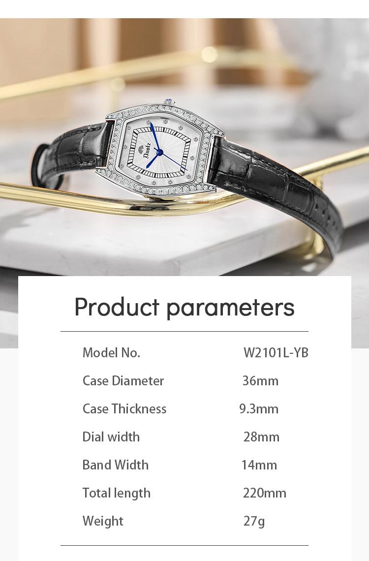 Elegant Women’s Diamond Quartz Watch – Luxury Zircon Dial, Slim Design, Leather Strap, Fashion Casual Wristwatch