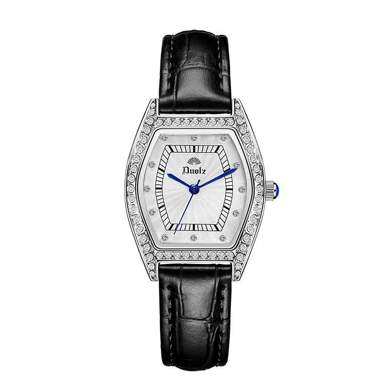 Elegant Women’s Diamond Quartz Watch – Luxury Zircon Dial, Slim Design, Leather Strap, Fashion Casual Wristwatch