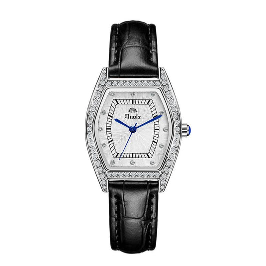 Elegant Women’s Diamond Quartz Watch – Luxury Zircon Dial, Slim Design, Leather Strap, Fashion Casual Wristwatch