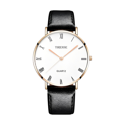 Tirense Classic Quartz Couple Watches – Elegant Leather Strap – Unisex Set