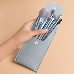 8 ps brushes with leather bag