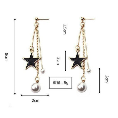 Star and Pearl Earrings