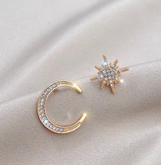 Moon & Star Stud Earrings