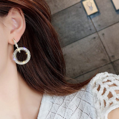 Diamond Ring Gold Earrings
