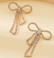 Bow Long Elegant Drop Earrings