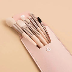 8 ps brushes with leather bag