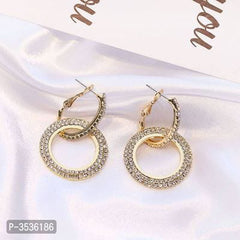 Diamond Ring Gold Earrings