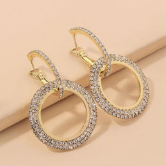 Diamond Ring Gold Earrings