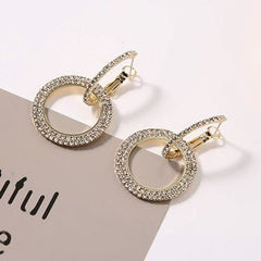 Diamond Ring Gold Earrings