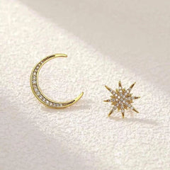 Moon & Star Stud Earrings