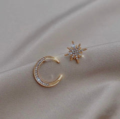 Moon & Star Stud Earrings